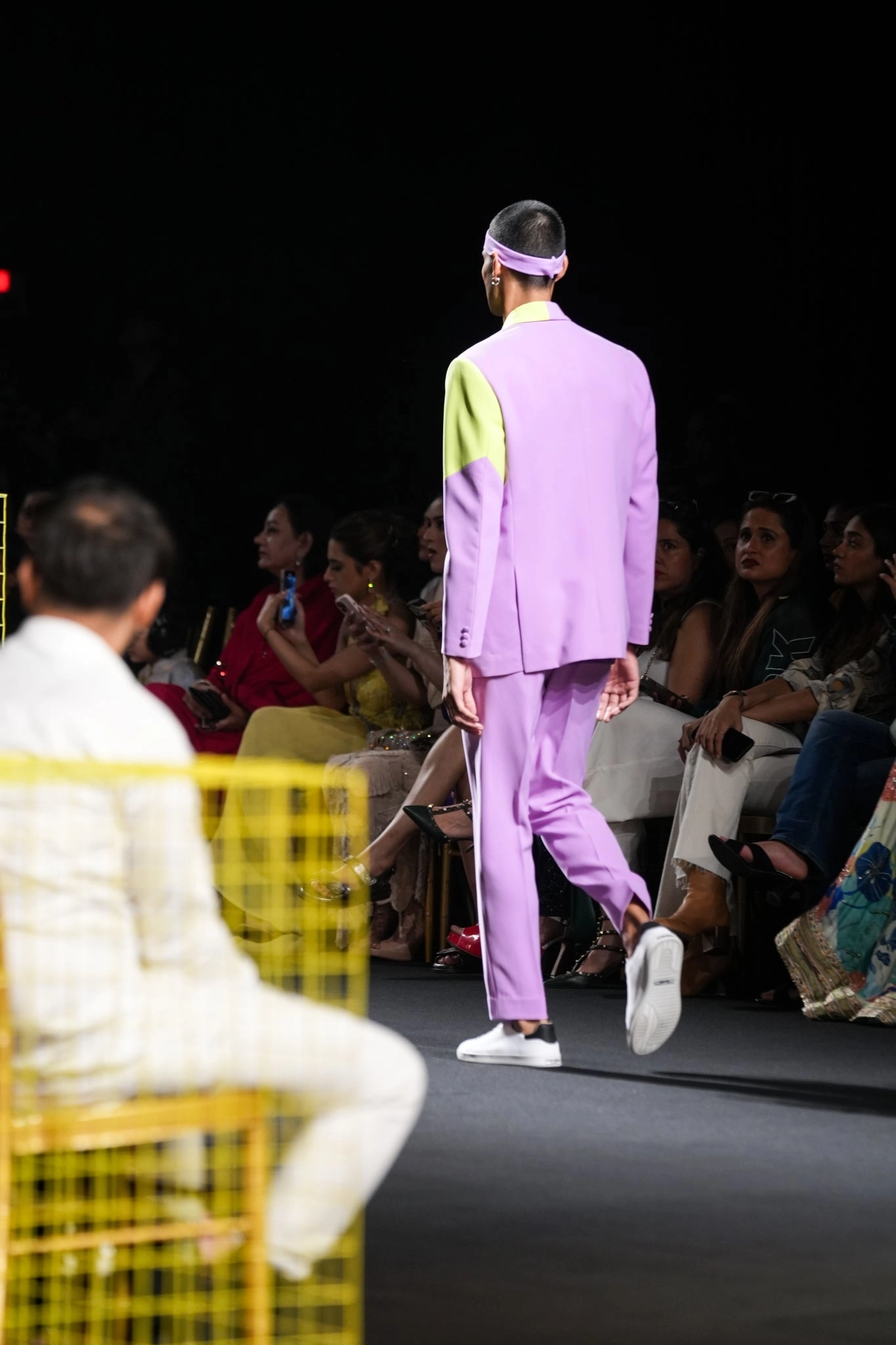 Vicky Kaushal in our Lilac and Lime Green Colour Block Blazer and Lilac Straight Fit Pants from Magical Wilderness Collection
