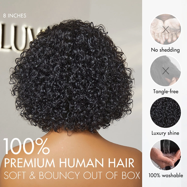 Weekly Special | Ultra Natural Slicked Back Short Curly Wig Glueless Ear-to-ear Wide T Lace Front Wig