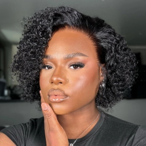 Weekly Special | Ultra Natural Slicked Back Short Curly Wig Glueless Ear-to-ear Wide T Lace Front Wig