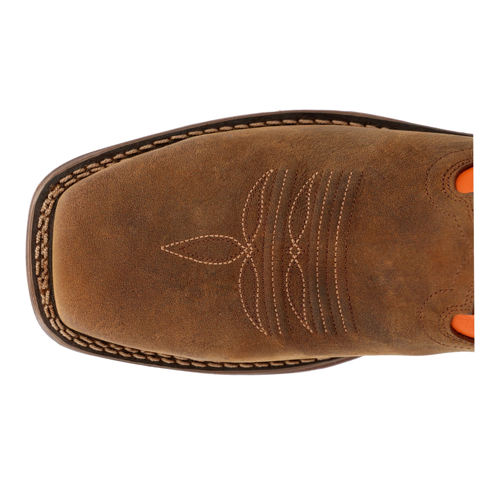 Workin' Rebel Embroidered Pull On Oil Resistant Square Toe Work Boots