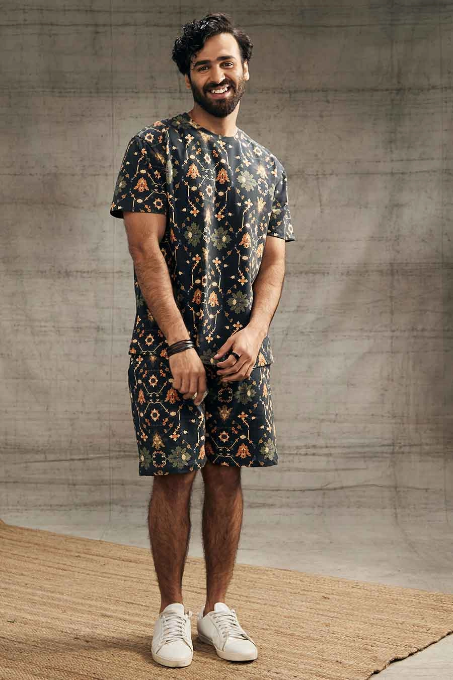 Zahra Printed T-Shirt & Shorts Co-Ord Set