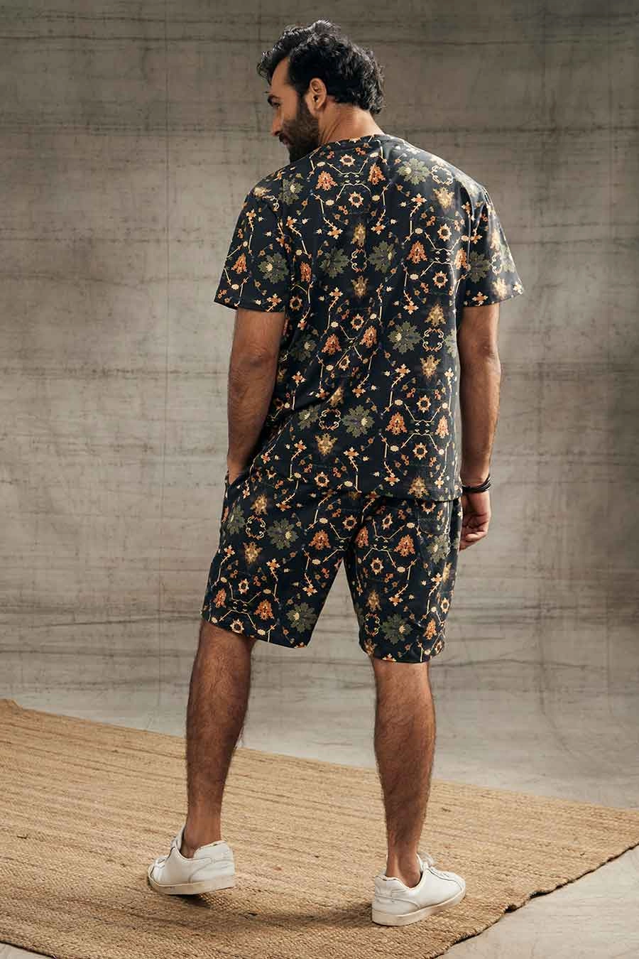 Zahra Printed T-Shirt & Shorts Co-Ord Set